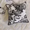 Pillow Luxury White Black Art Sofa Decorative Case Modern Tree Chenille Jacquard Warm Chair Bedding Coussin