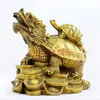 Fengshui puro riqueza chinesa Riqueza de bronze Dragão maligno Tartaruga estátua2876