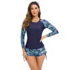 Swimwear pour femmes Sexy tankini à manches longues Rashguard maillot de bain femme plage porte du soleil de protection sportive