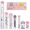 8 PCS Cat Cat Paw Stationery Set Kawaii School Supplies, y compris le pointeur de crayons Eraser réutilisable (blanc)
