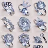 Smyckesinställningar Nya stilar Pearl Rings Zircon Ring 925 Sier for Women Girl Justerbar tom DIY Gift Drop Delivery DH4RC