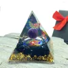 Figurine decorative Orgonite Energia piramide Orgone piramide ametista sfera vita albero guarigione di cristallo emf protezione meditazione yoga quarzo