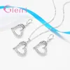 Orecchini di collana set a sospensione Set carini buoni gioielli a forma di ago d'ago d'argento cubico per donne