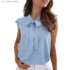 Chemises de chemisiers pour femmes Blouse Dot Imprimé à lacets Lace-Up Bow-not Ruffles Shirt Strtwear T240412