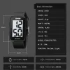 SKMEI Simple Square Watch Calendar Luminous Display Curved Large Screen Big Character Student Sports Watch relogios masculino