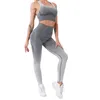 Les tenues de yoga féminine 2 pièces Set Workout Tracksuits Sports Bra High Legging Active Wear Clothing Athletic Clothing Set 240329