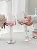 Vinglas 500 ml larkapacitet rosa rött vin lass Hih-värde Hem Crystal Champane Lass Cup Oblique Mouth Oblet L49
