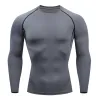 T-shirts Men Workout Compression à manches longues Tshirt Spring Autumn Gym Running Sport Tshirts Fitness Fitness Terre Sports Vêtements Tops Male