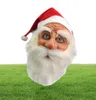 Christmas Santa Claus Latex Masque Simulation Couvre-tête pleine face avec capuchon rouge pour Noël7956183