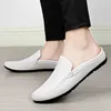 Lässige Schuhe Herren Herbst Low Slip auf die Hälfte für Männer hochwertiger echtes Leder Italiener Designer atmungsaktives Zapatos Charol Hombre