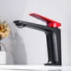 Bathroom Sink Faucets SKOWLL Modern Faucet Deck Mount Single Handle Vanity Mixer Tap Red Black