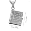 Decorative Figurines Book Pendant Necklace Non-fading For Women With Diary Design Envelope Locket Vintage Style Gift