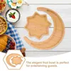 Dinnerware Sets 2 Pcs Fruit Tray Kids Suit Dried Plate Bamboo Trays Serving Dish Wear-resistant Bread Child