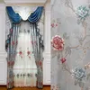 Curtain European 4D Embossed Luxury High Precision Light Blocking Curtains For Living Room Bedroom Window Decor Custom Tulle Valance