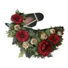 Dekorativa blommor G6DA Festlig julkrans för ytterdörrväggfönster Hästhuvudformad prydnad