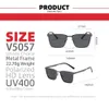サングラスVivibee Classic Rectangle Polarized Sunglasses Men Matte Black UV400 Fashion Sun Sun Glases Spring Hinge Driving Shades 240412