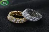 Hip Hop Iced Out Ring Micro Pave Cz Stone Tennis Ring Men Femmes Charme Bijoux de luxe Crystal Zircon Diamond Gol