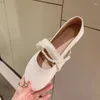 Scarpe casual perle per perle per donne wedding guarnizioni pigri cristallo slittamento sul piatto mary janes barca tondo balletto 9739n