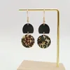 Dangle Earrings Resin Sheet Black Glitter Sparkling Color Earring For Women Girls Gold Plating Fashion Gift 2024 Style HE22024