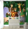 Mural Jungle Animals Fond d'écran Murale 3D Fond d'écran pour la chambre d'enfant Téléphone