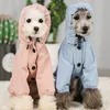 Waterdichte reflecterende huisdier regenjas buiten vaste kleur harde honden jas eenvoudige warme pug hoodie ademende Franse bulldog kleding