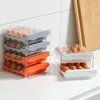 Butelki do przechowywania pudełko na jajka o dużej pojemności przezroczyste 32-kompartmentowe podwójne szuflada szuflady crisper kuchnia