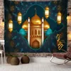 Ramadan Wandteppich islamischer Mond Eid Tapestry Mubarak Religion Festival Wand Hanging Stoff Wandteppich für Kirchenzimmer Dekoration 240403