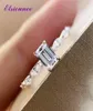 Elsieunee 100 925 Sterling Emerald Cut Simulated Diamond Wedding Ring Fashion Bijoux Gift For Whole 2112174687234