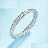 Bröllopsringar Infinity Ring S925 Sterling Sier Micro Pave Moissanite Engagement Band för Women Party SMEEXKE Q231024 Drop Delivery DHPVA