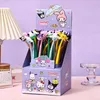 48pcs / boîte Cartoon Gel Soft Shake Music Neutral stylo mignon Style Girl Signature Pen High Apparence Student Splacery