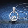 Sier S925 Sterling One Mosan Diamond Collier Rague de craquelle Pendante Femelle légèrement incrustée avec une chaîne de clavicules en pierre de mosan Diamond Femelle