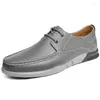 Casual skor som säljer trend i Europa America Oxford Men's äkta läderpark som går tjocka sulor