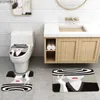 Shower Curtains Fashion Lady Bathroom Set Modern Bath Curtain Pedestal Rugs Non Slip Carpet Toilet Lid Cover Mats Home Decor