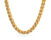 Excelente vendendo o ouro de 7mm aço inoxidável Ed Wheat Braid Curb Chain Colar 28quot Moda Novo Design para MEN0394089189