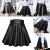 Skirts Women Faux Leather Skirts High Waist Elastic Mini Short Skirt Multipurpose For Skater Work Nightclub