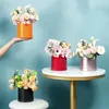 Gift Wrap Aluminum Film Palm Small Cylinder Flower Bouquet Wrapping Box Macaron Color Vase Bucket Wedding Candy Packing