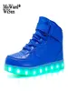 Taille 25 - LED Chaussures pour enfants garçons filles baskets lumineuses avec des lumières brillantes LED Pantres adultes féminino tenis 2201253560136