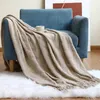 Decken Winter dicker klobiger Gewinde gestrickte Decke für Bettsofa graue blaue Klimaanlage Plaid El Home Decor