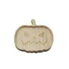 Plates Halloween Pumpkin Ghost Shape Tray Wood Saucer Dinner Pot Party Wooden Creative Plate Kitchen Decorative