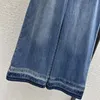 سراويل جينز للسيدات 2024 ملابس ملونة بلوك جينز سراويل عريض الساق الربيع صيف 407