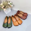 Casual schoenen Koznoy 1 cm retro etnische natuurlijke koe suede echt lederen loafer comfortabele vrouwen vrije tijd zachte flats rubber rits zip