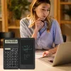 Calculators Foldable Calculator with 6 Inch LCD Writing Tablet Mute Desktop Calculator Solar/Battery Dual Powered for School Office Business