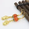 Orecchini a pennaglie classici un paio di perle di calcedy di alta qualità in oro di alta qualità Long per le donne auricolare gocce di gioielli fine b2615