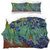 Irises The Starry Night Plants Flowers Universe Abstract Duvet Cover Bedding Decor