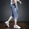 Short Jeans Pants for Men Blue Straight Man Denim Shorts Graphic Designer Y2k Wide Xxxl Harajuku Xl in Thin Sale Streetwear 240401