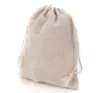 Liten Muslin DrawString Presentväskor Bomull Linne Vintage smycken Puches Packaging Case Wedding Favor Holder Många storlekar Jute Sacks C2276501