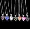 Ny LuckyShine 12 PCS Love Heart Mix Color Morganite Peridot Citrine Gems Silver Wedding Party Gift Pendant Halsband med Chain259592056