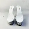 Slippers 15 Cm High-heeled Shoes Wholesale Transparent Sexy Woman Night Total Stage Performance Pole Dancing