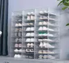 12pcs Shoe Box Set Multicolor Foldable Storage Plastic Clear Home Organizer Shoe Rack Stack Display Storage Organizer Single Box A5762545