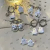 Hoop Ohrringe süße süße weiße Emaille Geister Kristall Pfirsich Liebe Herz Cartoon lustige Geist Ohrung für Mädchen Frauen Halloween Schmuck